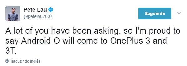OnePlus 3/3T irão receber atualização do Android O